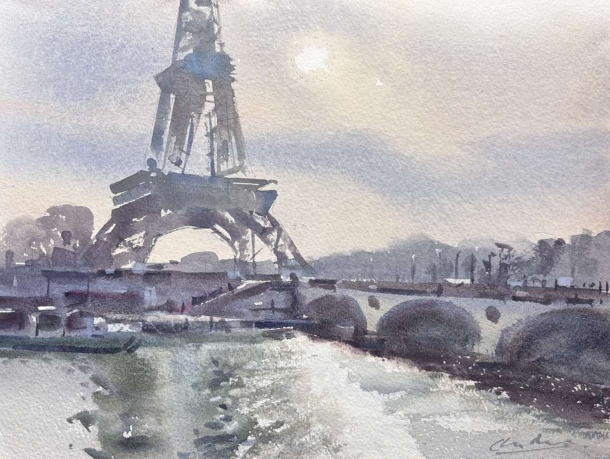 Eiffel Tower, Paris, Watercolour